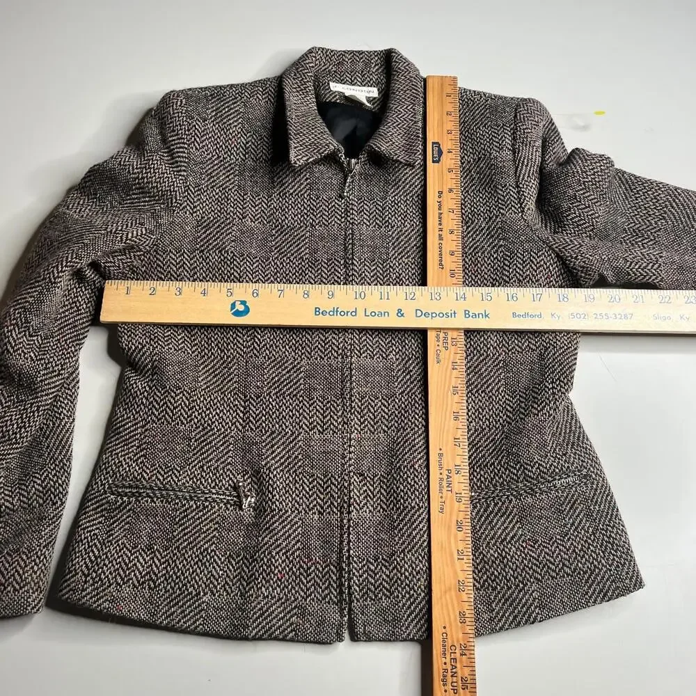 90s Vintage J. London‎ Women’s Wool Tweed Jacket Size 8 – Made in Ukraine